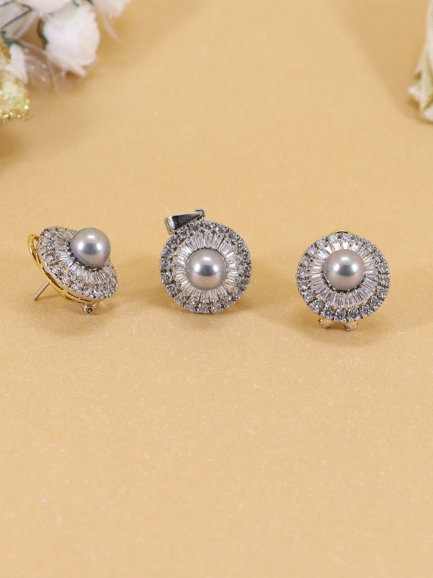 Diamond Style Locket Tops In 925 Silver.