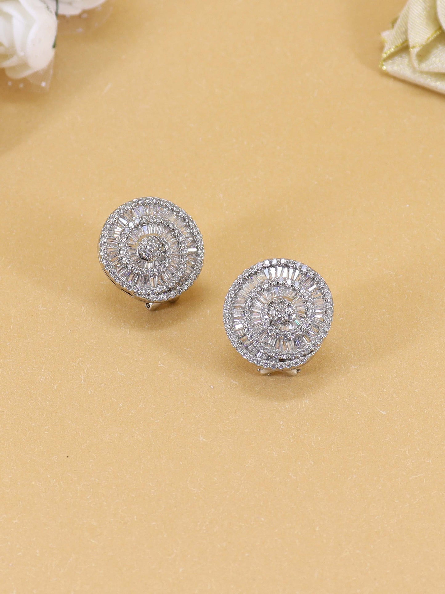 Tops Studded With Zircons In 925 Silver.