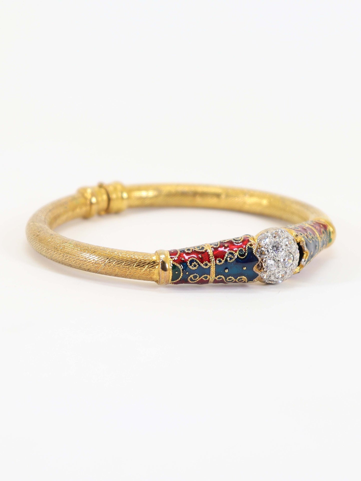 Meena Bracelet Studded With Zircons In 925 Silver.