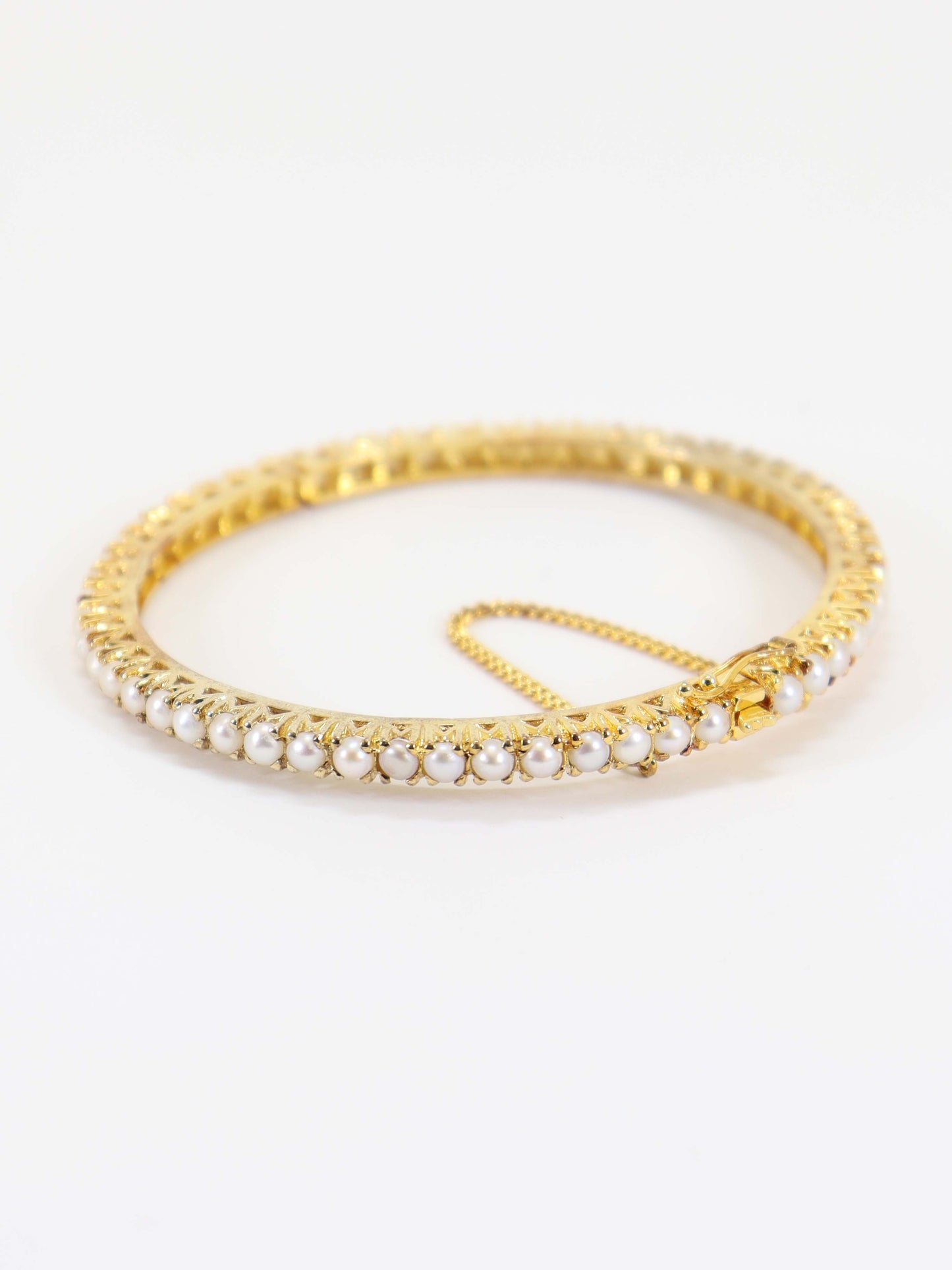 Bracelet Studded With Real Pearls In 925 Silver.