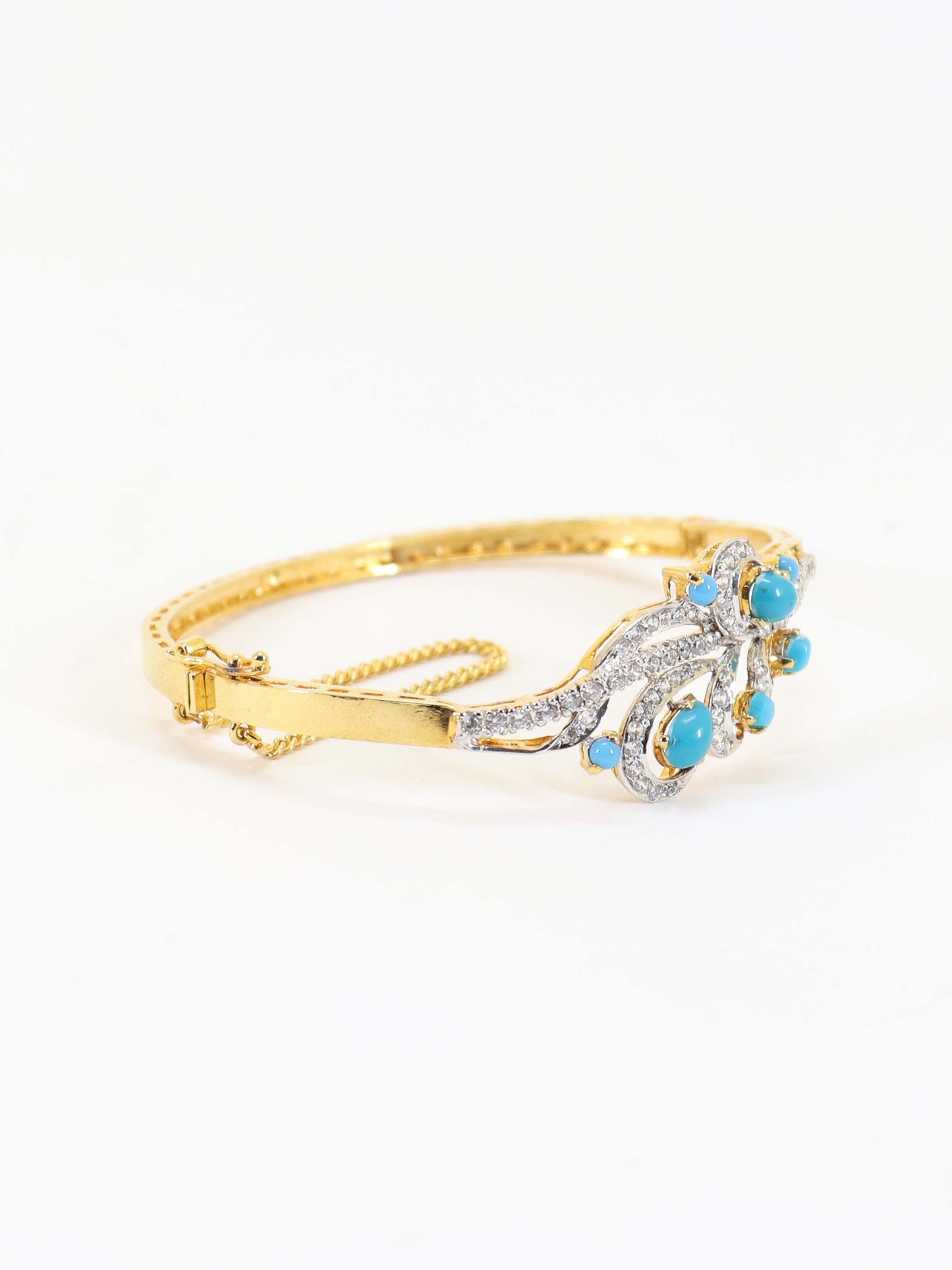 Bracelet Studded With Feeroza In 925 Silver.