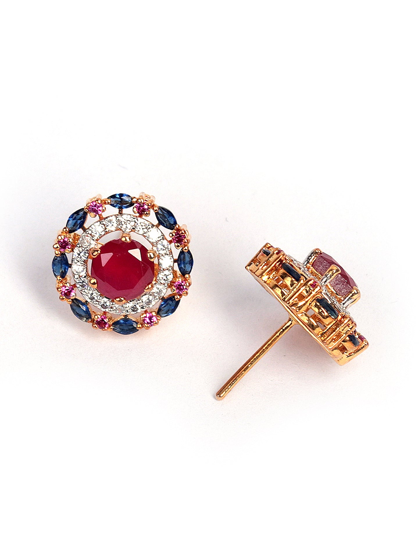 Tops Studded With Chatham And Blue Zircon In 925 Silver.