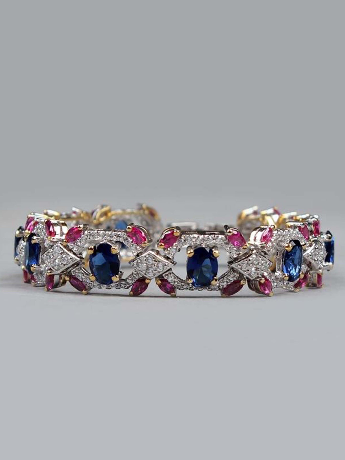 Bracelet With Multicolor Stone In 925 Silver.