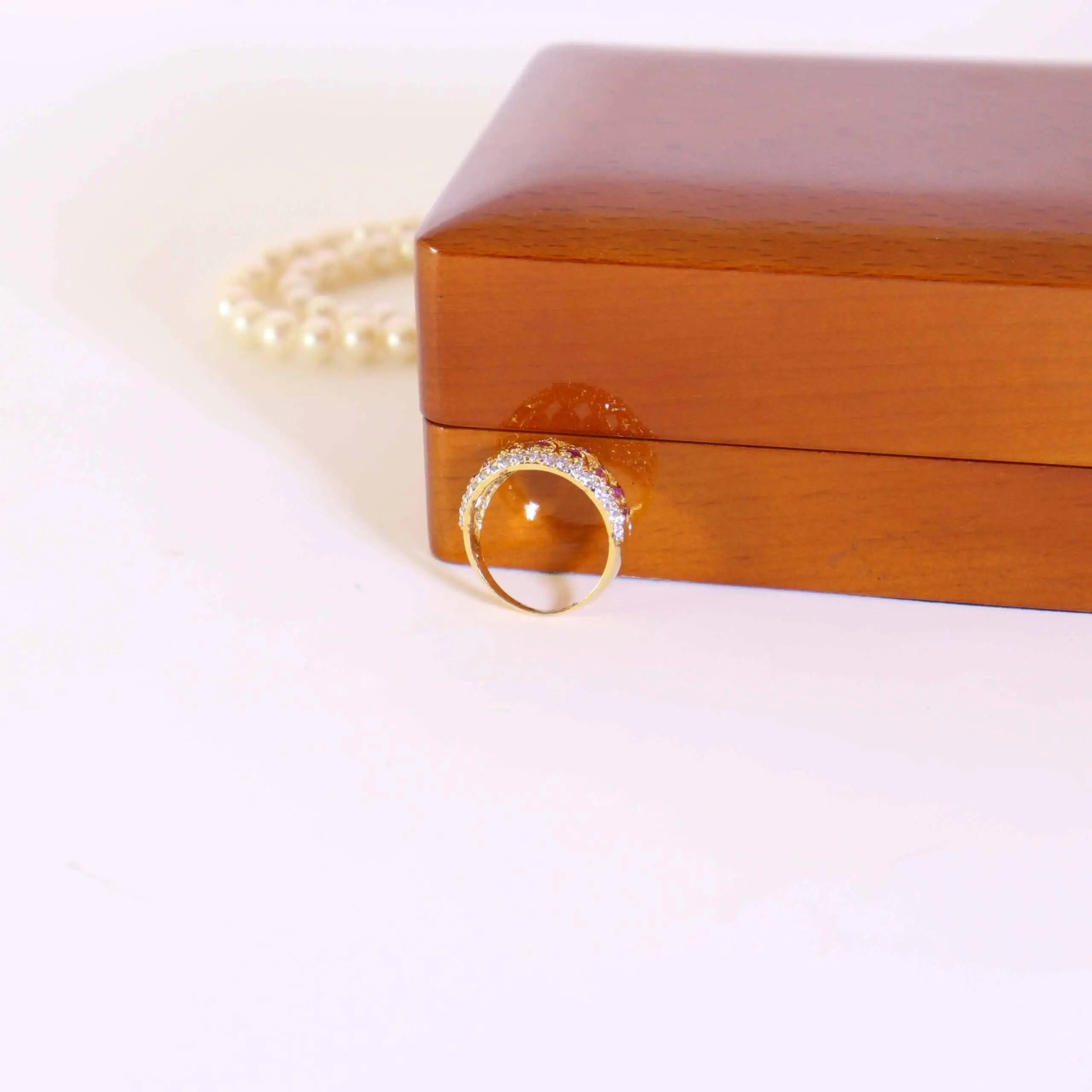 Ring Studded With Chatham In 925 Silver.