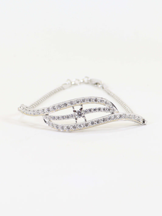 Bracelet Studded With Zircons In 925 Silver.