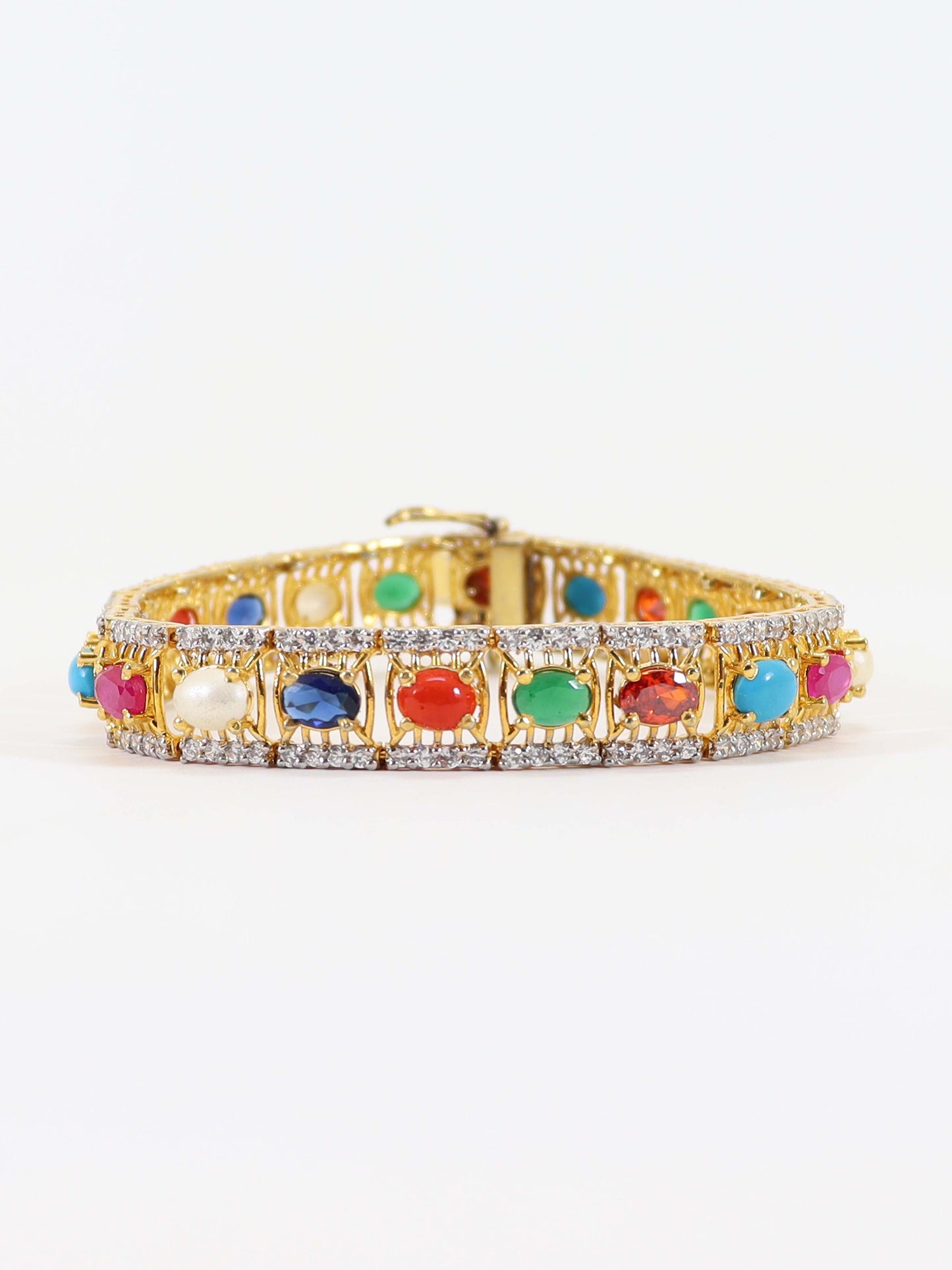 Bracelet With Multicolor Stones In 925 Silver.