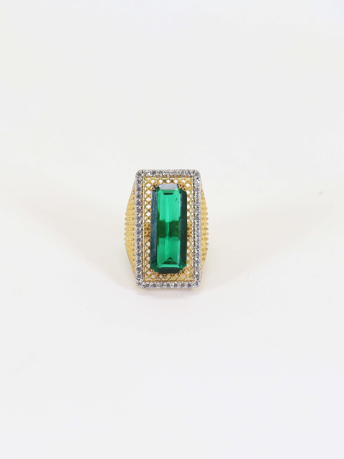 Ring With Green Zircon In Silver.