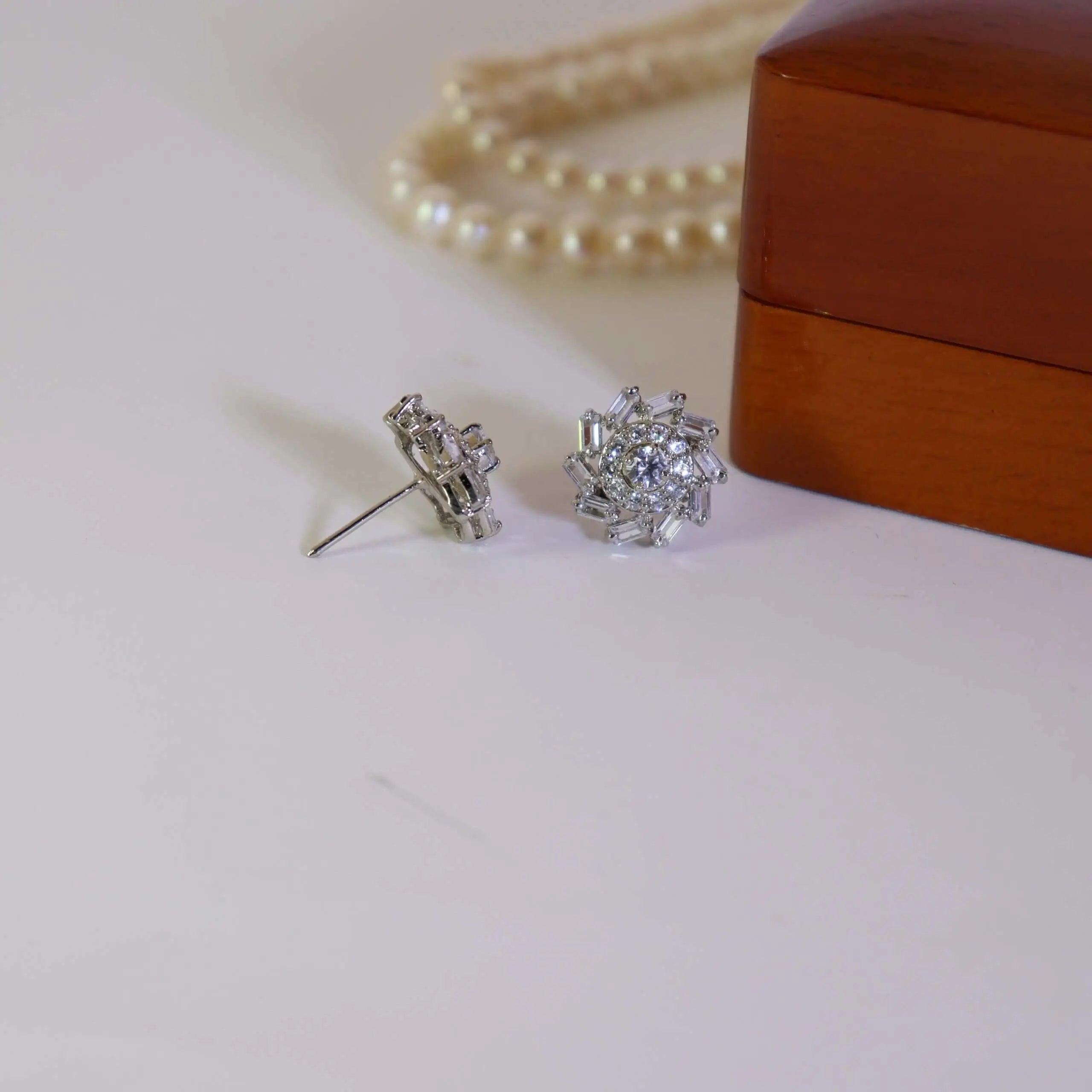 Tops Studded With Zircon In 925 Silver.