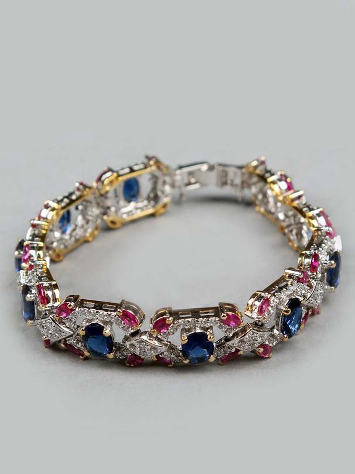 Bracelet With Multicolor Stone In 925 Silver.